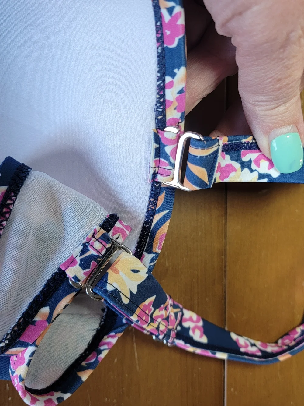 Two Piece Bikini Bandau Bra Top With Removable Straps High Waisted Skirtini 3X - Picture 10 of 15